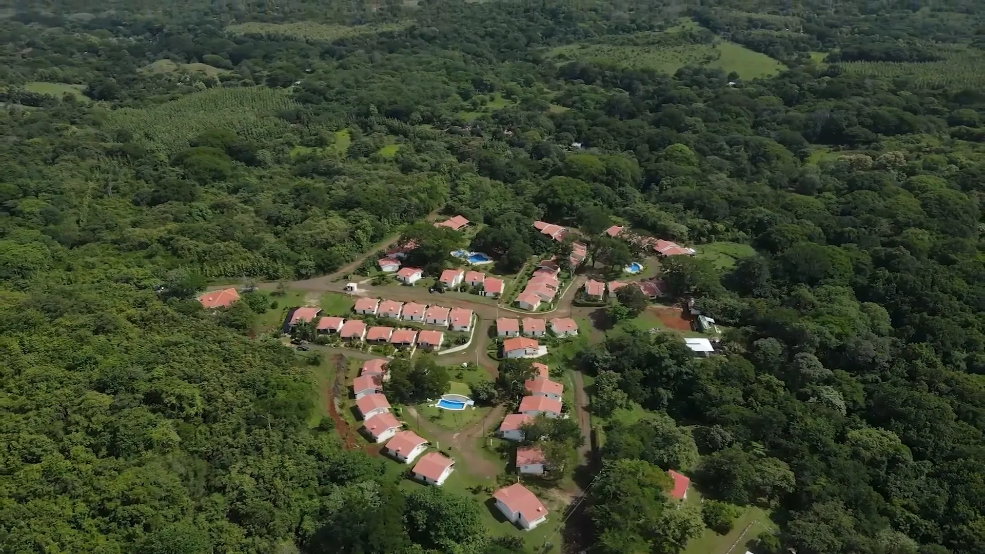 View of one of the pools at Playa Lagarto Villas